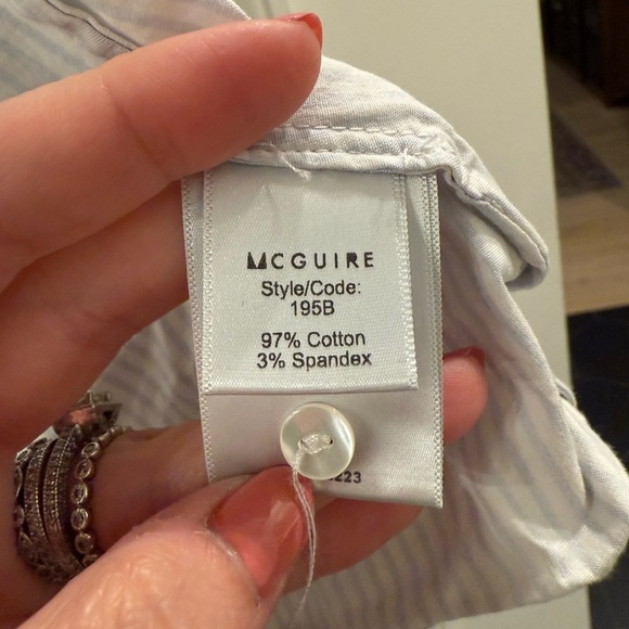 McGuire Wear This Way Striped Shirt Long Button Down  Sleeve Small - Picture 6 of 6